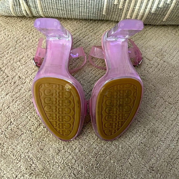 GIANNI BINI PINK KOOL LUCITE HEELS - Picture 4 of 4
